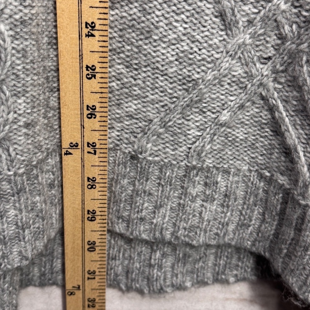 Ophelia Roe Womens 2X Grey Cable Knit Turtleneck Sweater Wool Blend Oversized - Picture 6 of 6
